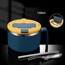 Ramen Bowl with Filterable Lid 1200ml Microwave Ramen Noodle Bowl with Spoon Chopsticks Ramen Cooker Bowl