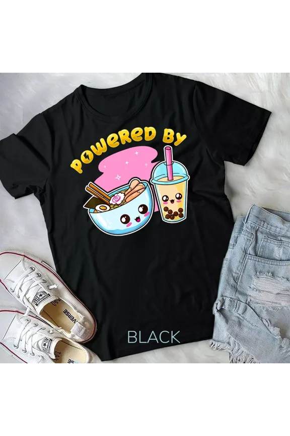 Ramen Bubble Tea T Shirt Boba Japanese Noodles Anime Gift TShirt Unisex Tshirt