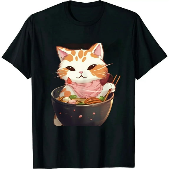 Ramen Cat Anime Bowl Kawaii Neko Japanese T-Shirt