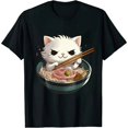 thumbnail image 1 of Ramen Cat Kawaii Anime T-Shirt, 1 of 5