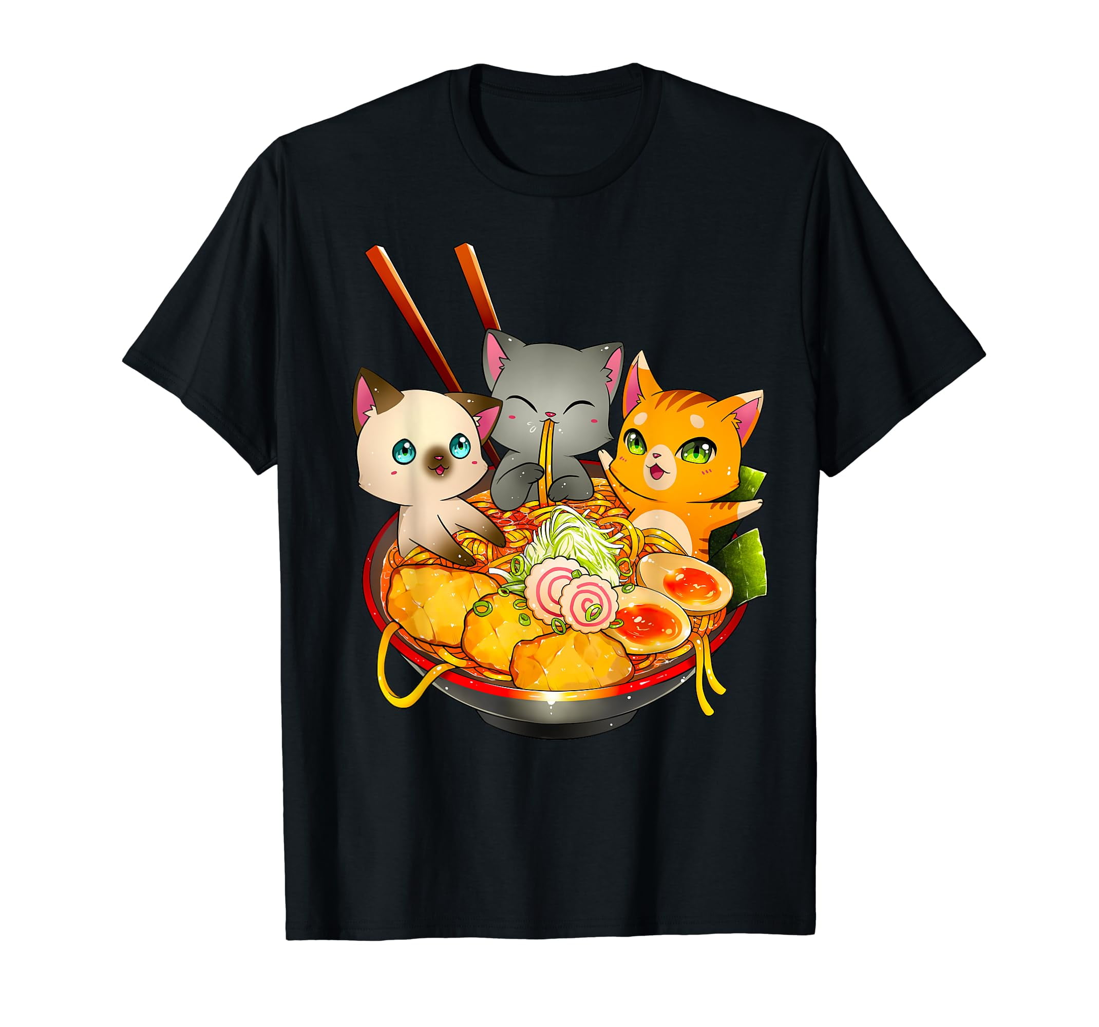 Ramen Cat Kawaii Neko Anime Otaku Cats Japanese Noodles Gift TShirt