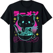 Ramen Cat Retro Japanese Noodles Aesthetic Kawaii Cat T-Shirt