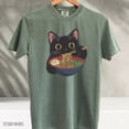 thumbnail image 1 of Ramen Cat Shirt Kawaii Anime Style Japanese Food Illustration Cute Cat Graphic Design Comfort Colors Unisex Cotton T-Shirt, Size S-3XL, 1 of 3