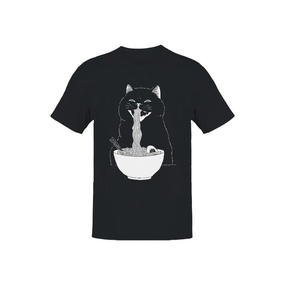 Ramen Cat: Whisker Noodle Delight Men's T-shirt Black