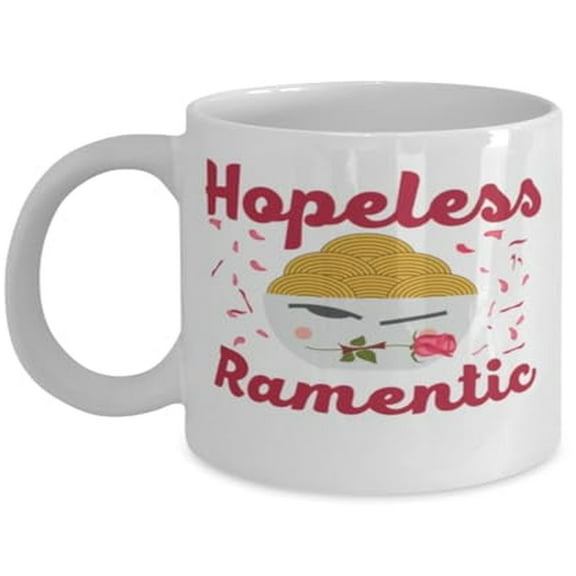 Ramen 11 oz Coffee Mug - Hopeless Ramentic White Ceramic Gift