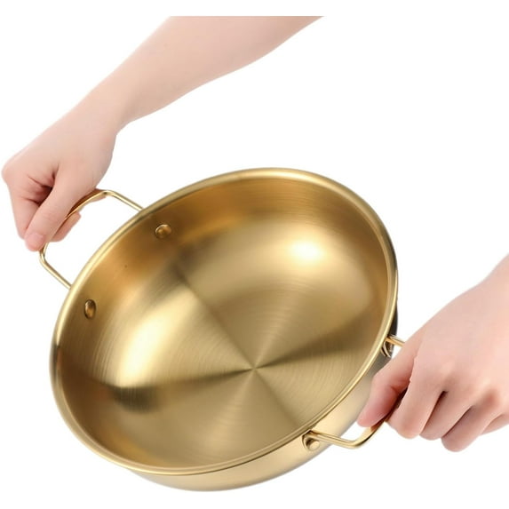 Ramen Cooking Pot, Stainless Steel Fast Heating Korean Raman Noodle Pot with Handles Induction Saucepan Stewpot for Soup Pasta Egg Fast Heating Easy to Clean (1pc)
