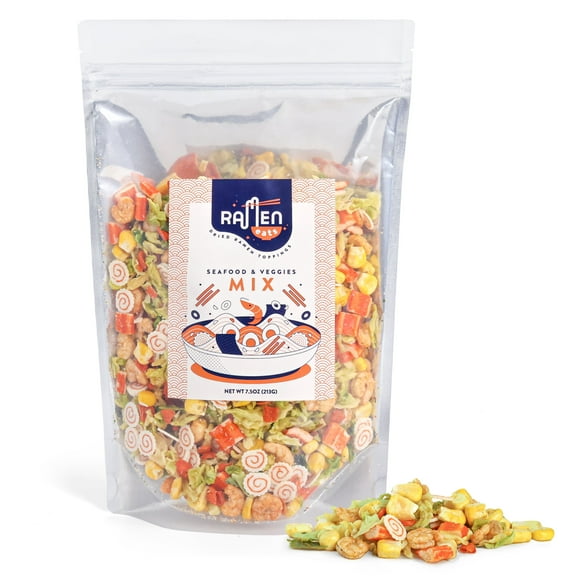 Ramen Eats Classic Seafood Mix with Dried Vegetables Toppings  for Noodles (7.5 oz, Seafood Noodle Mix)