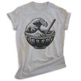 thumbnail image 1 of Ramen Great Wave T-shirt, Unisex Women's Men's Shirt, Funny Ramen Noodle Great Wave Japanese, Heather Gray, Large, 1 of 6