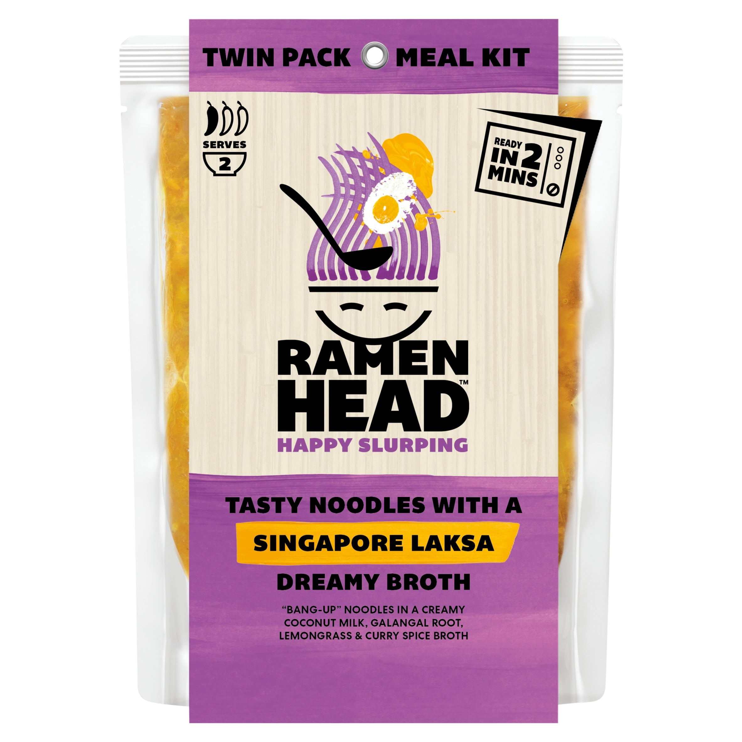 Ramen Head Tasty Noodles With A Singapore Laksa Broth 450g, Imported from Britain