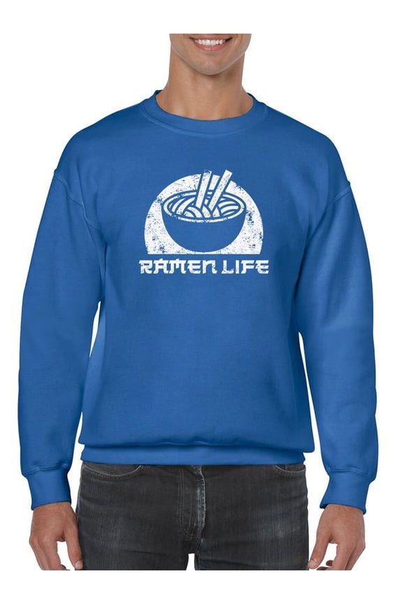 Ramen Life Faded Bowl Art Sweatshirt Men -Smartprints Designs, Male Small