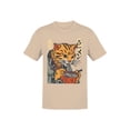 thumbnail image 1 of Ramen-Loving Cat Ukiyo-e Art Men's Off-White T-shirt, 1 of 3