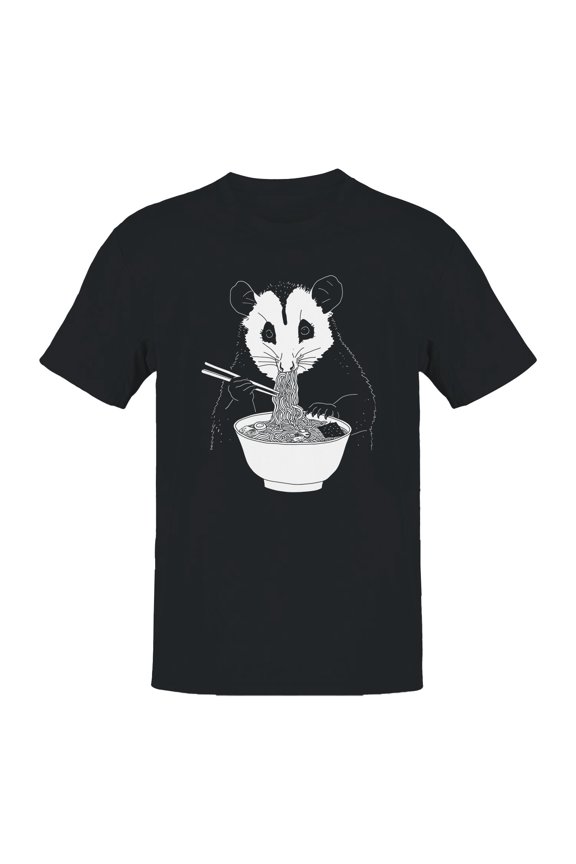 Ramen-Loving Opossum Art Men's T-shirt Black