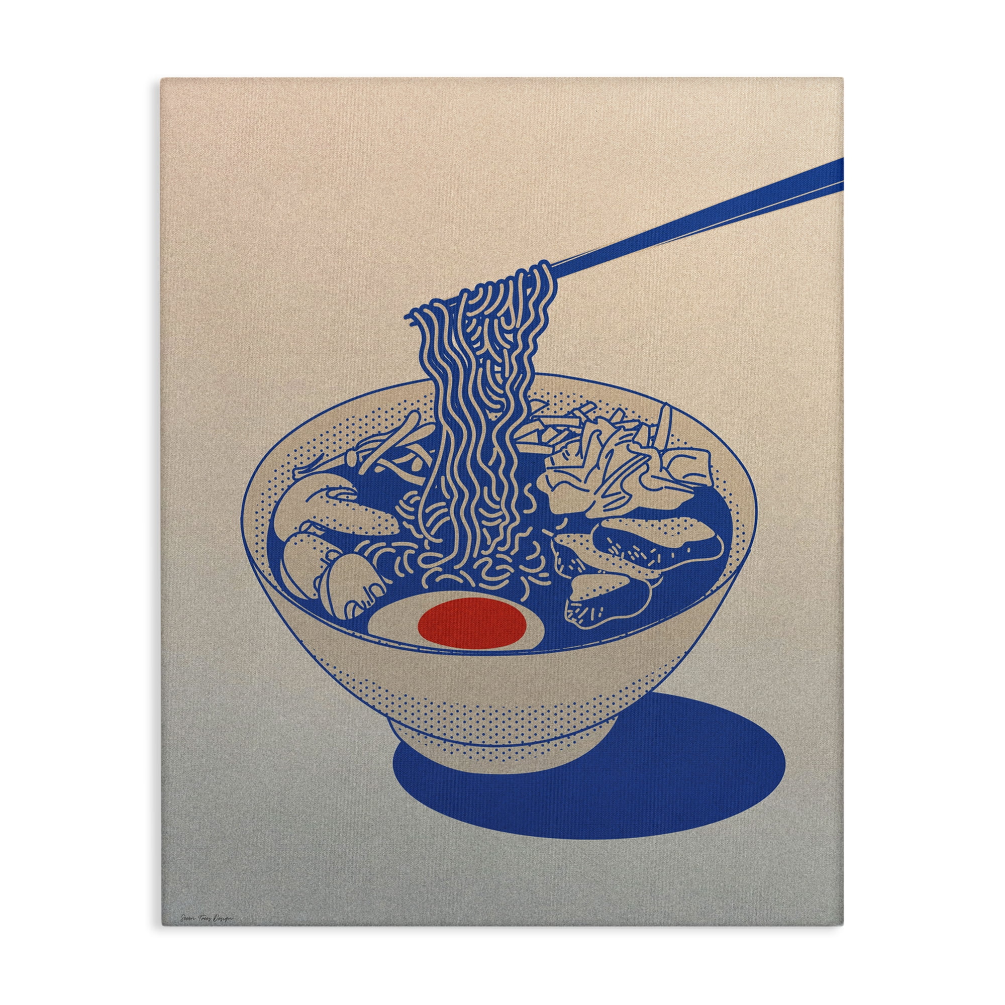 Ramen Noodle Bowl Gradient Canvas Wall Art, design by Seven Trees Design