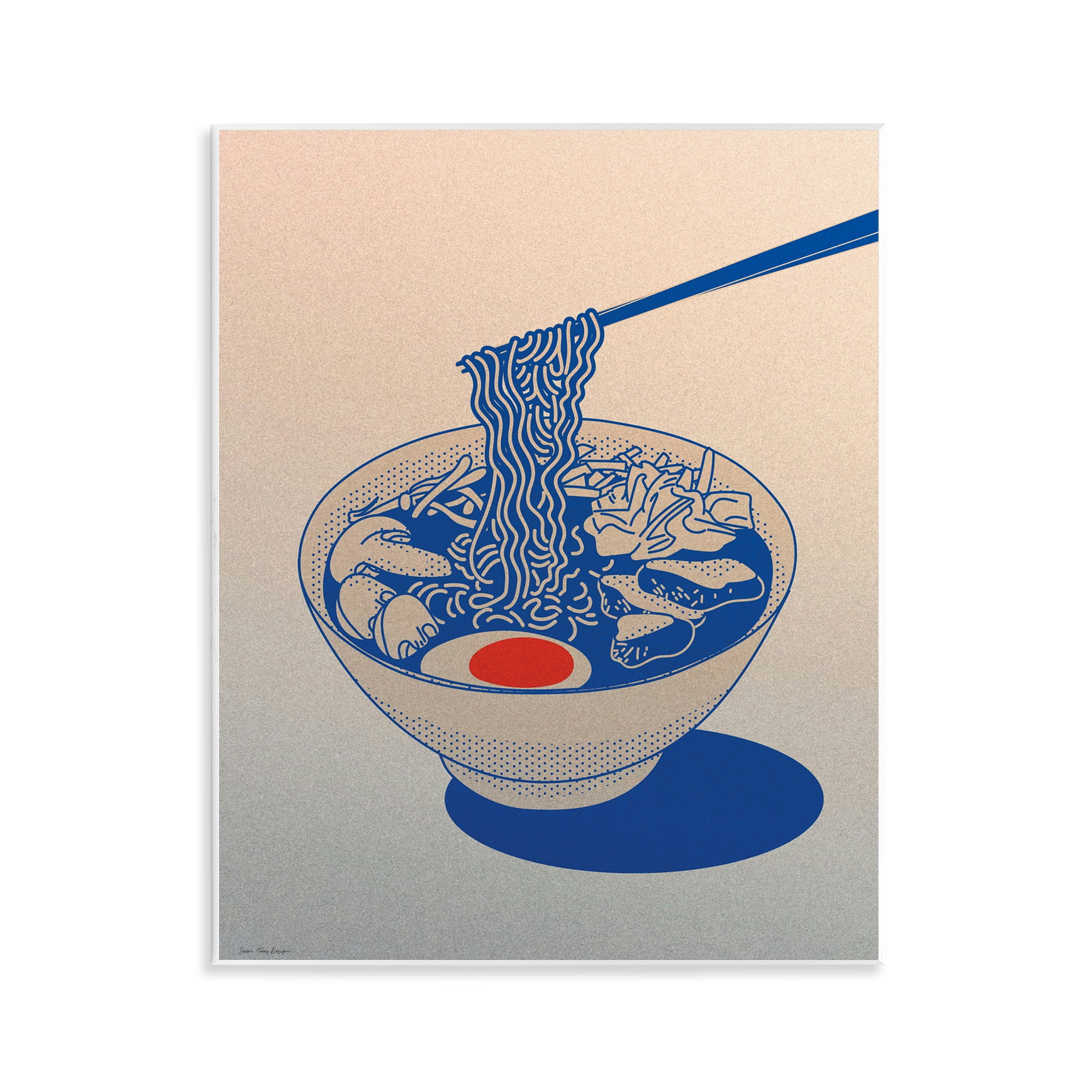 Ramen Noodle Bowl Gradient Wall Plaque Art, design by Seven Trees Design