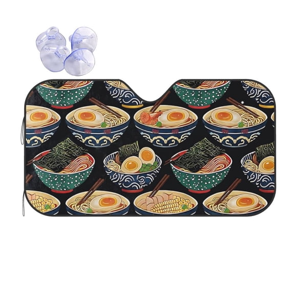 Ramen Noodle Car Windshield Sun Shade Universal Fit Auto Sun Visor Protector