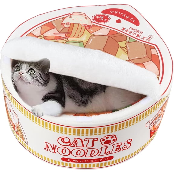 Ramen Noodle Dog & Cat Bed,Keep Warm and Super Soft Creative Pet Nest for Indoor Cats,Removable Washable Cushion for Small Medium Large Dogs and Cats