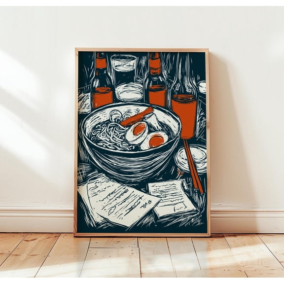 Ramen Noodle Poster Japanese Restaurant Kitchen Wall Art