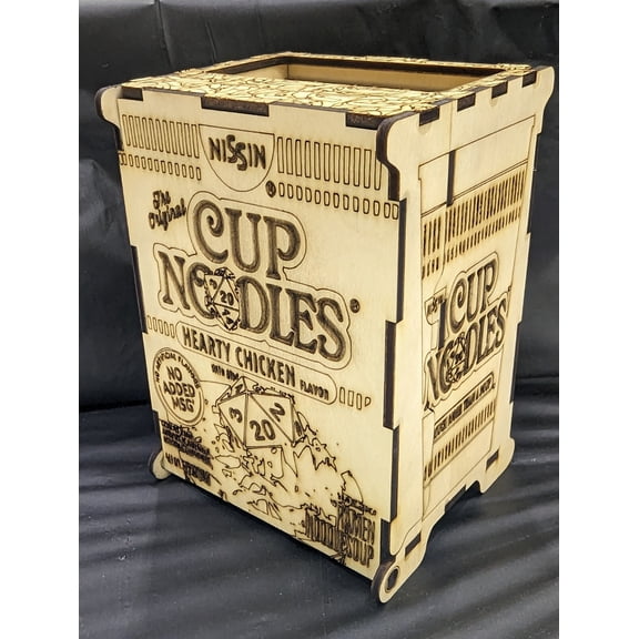 Ramen Noodles RPG DND Wood Dice Tower W/ Rolling Tray Tabletop Gaming Handmade