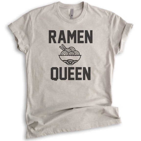 Ramen Queen T-shirt, Unisex Women's Shirt, Ramen T-shirt, Light Silk Gray, Large