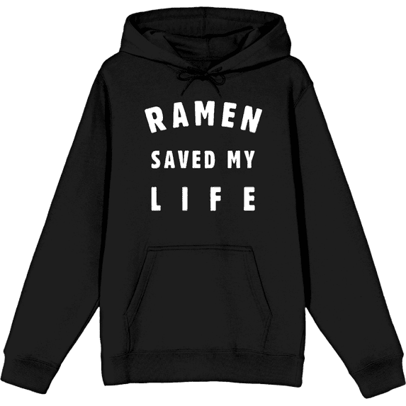 Ramen Saved My Life Adult Black Long Sleeve Hoodie-Medium