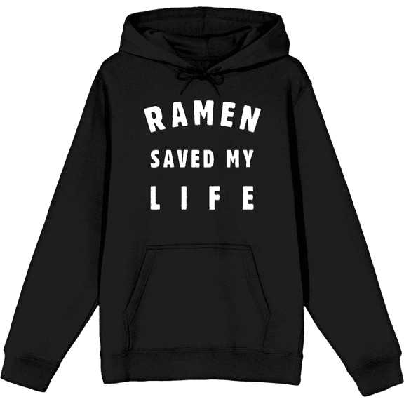 Ramen Saved My Life Adult Black Long Sleeve Hoodie-Medium