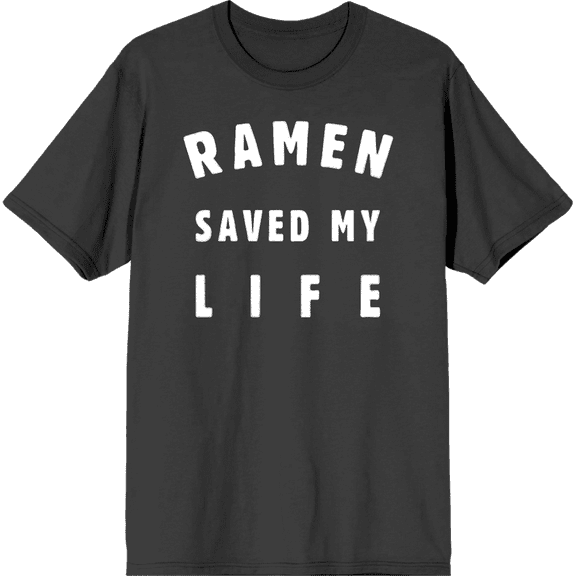 Ramen Saved My Life Adult Charcoal Crew Neck Short Sleeve Tee-XXL
