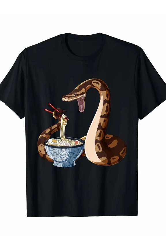 Ramen Snake Ball Python Kawaii Japanese Cute Food Humor Unisex T-Shirt up to size 5XL