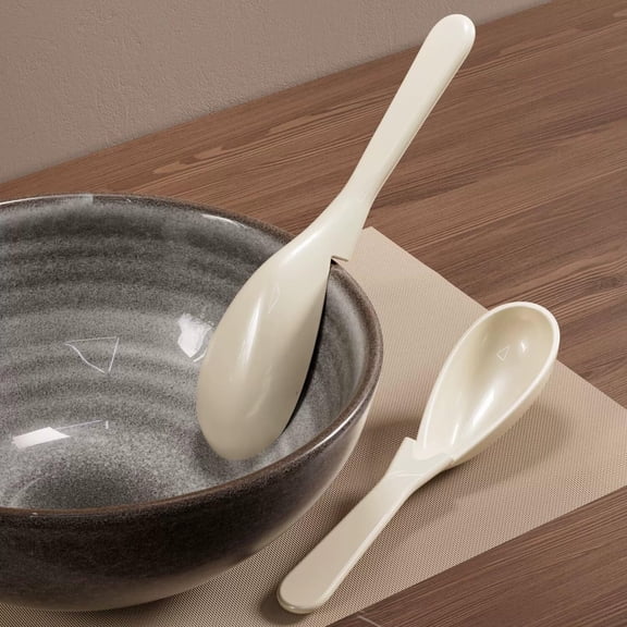 Ramen Spoon with Notch, Long Handle Non-Slip for Ramen Dumplings Dessert Kitchen