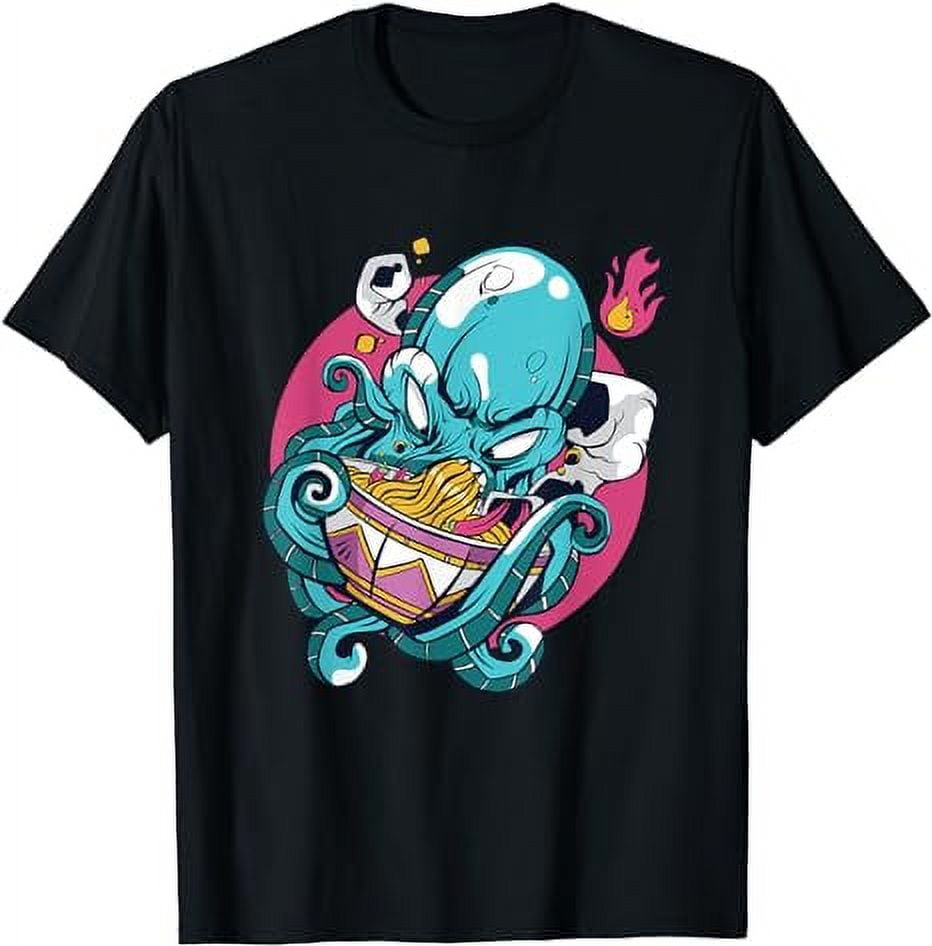 Ramen T-Shirt Octopus Tshirt Kawaii Anime Tee Japanese T-Shirt ...