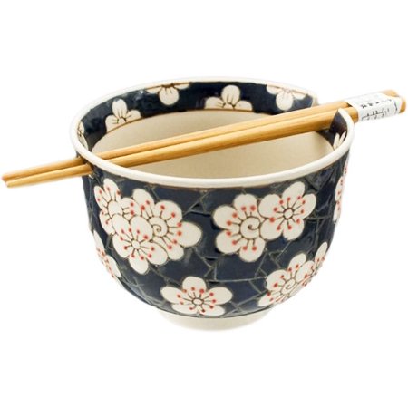 Ramen Udong Noodle Soup Cereal Bowl w/Chopsticks (Bazaar)