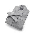 thumbnail image 1 of Cotton Terry Cloth Men's Bathrobe with Hooded,Classic Towel Full Length Robe Silver Color One Size, 1 of 6