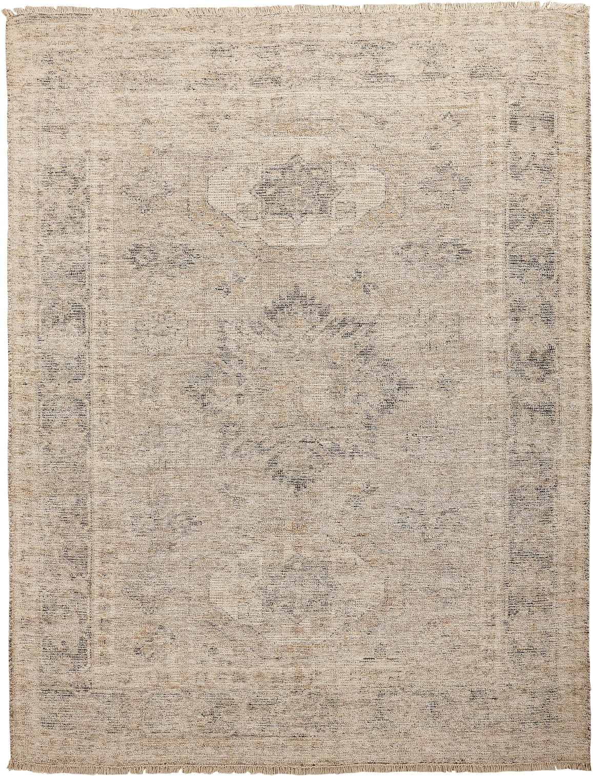 Elysian Warm Gray and Blue Hand-Tufted Wool Area Rug, 10' x 14'