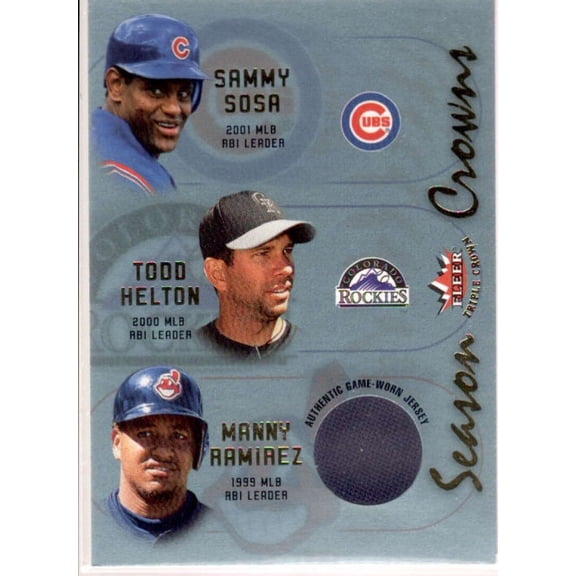 Ramirez RBI Jsy/Sosa/Helton 2002 Fleer Triple Crown Season Crowns Game Used #
