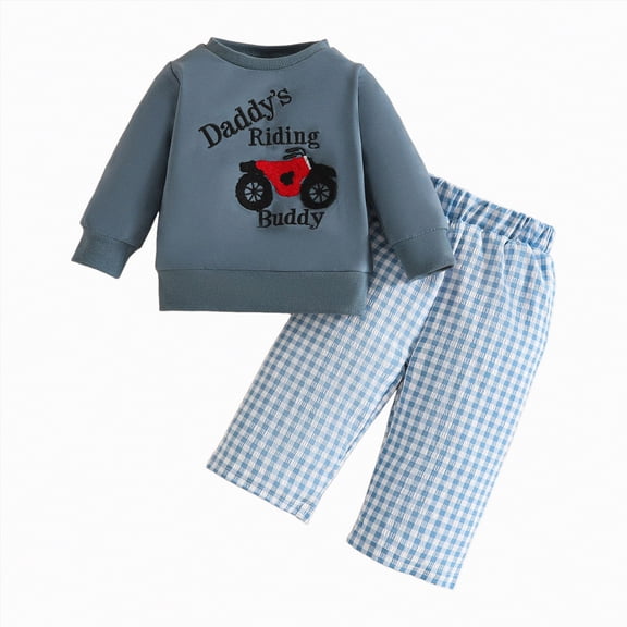 Ramiter 12-18 Month Boy Clothes Toddler Baby Boy Fall Winter Clothes Infant Boy Graphic Clothes Long Sleeve Sweatshirt Pullover Tops   Joggers Pants Toddler Baby Boy Outfit Sets(Blue,12-18 Months)