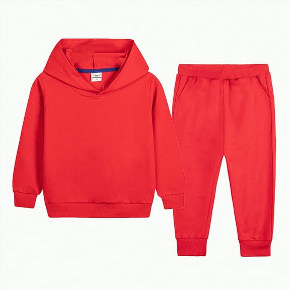 Ramiter 4t Boys Clothes Boys Clothes Long Sleeve Hoodie Sweatshirts and Sweatpants Set 2 Piece Fall Winter Boys Hoodies Size(Red,9-10 Years)