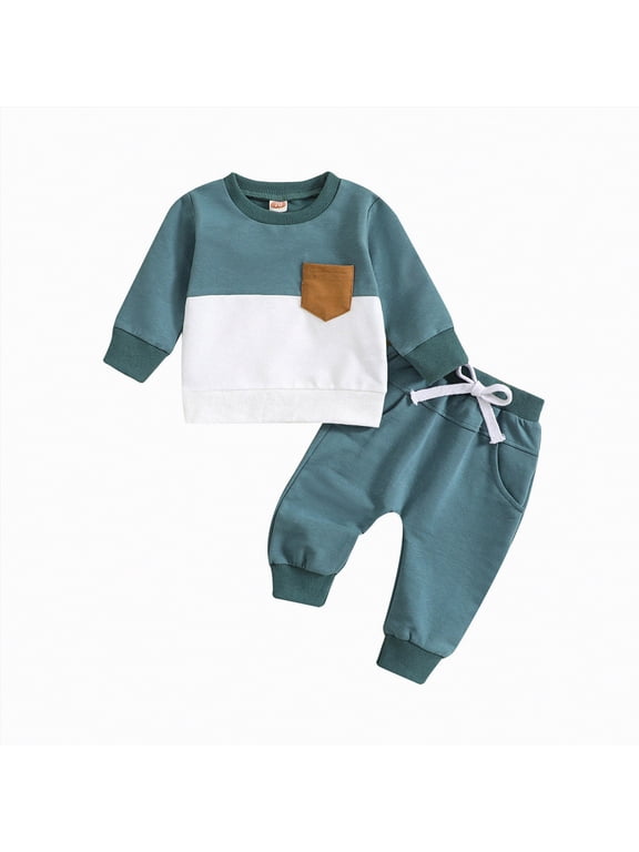 Baby Boy Clothes 12-18 Months Baby Boy Clothes Fall Winter Outfits Bodysuit 2Pcs Long Sleeve Top Overalls(Blue,2-3 Years)