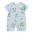 thumbnail image 1 of Ramiter Baby Boy Summer Clothes Baby Rompers, Ultimate Zippin Short Sleeve Romper for Boys & Girls Light Blue,0-6 Months, 1 of 4