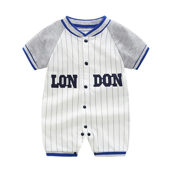 Ramiter Baby Rompers Boy Baby Boys Girls Nautical Romper One-Piece Beach Outfit Summer Clothes Blue,6-9 Months