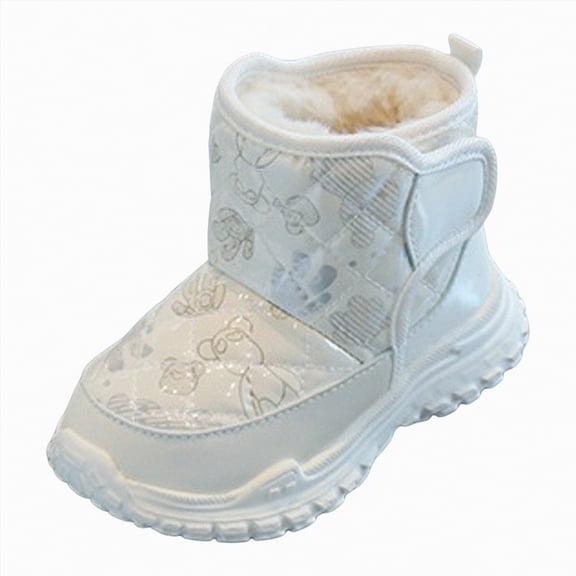 Ramiter Boots for Girls Girls Boys Glitter Ankle Boots Side Zipper Combat Shoes with Lace Up for Toddler/Little Kid/Big Kid(White,11)