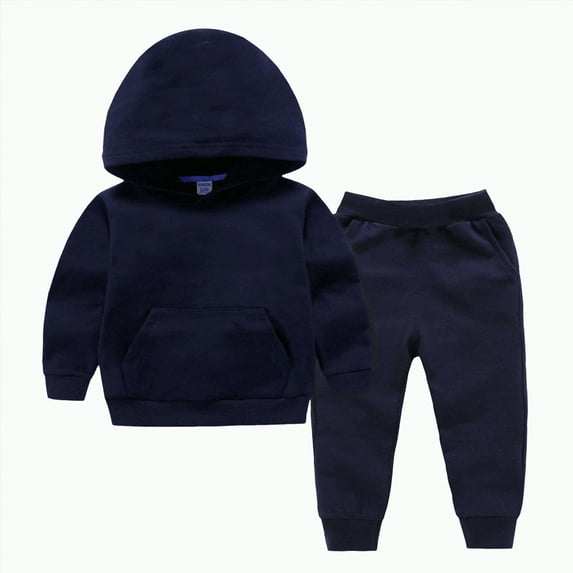 Ramiter Boys Clothes Size 10-12 Youth Fleece Pullover Hoodie and Pants Outfit Set Toddler to Little Kid Sizes(Navy,8-9 Years)