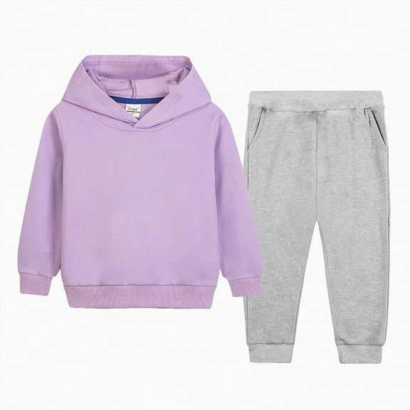 Ramiter Boys' Clothing Sets Toddler Boy Clothes Long Sleeve Hoodie Sweatsuits Tops and Pants 2Pcs Boys Fall Winter Outfits Set(Purple,11-12 Years)