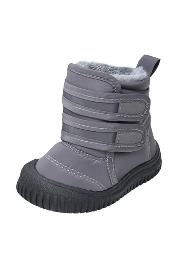 Boys Girls Snow Boots Outdoor Slip Resistant Insulated Waterproof Winter Snow Boots Grey,9