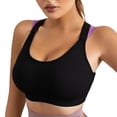 thumbnail image 1 of Ramiter Bras for Women Women Sports Bra Wirefree Yoga Bras Tank Top High Intensity Push Up L,Black, 1 of 5