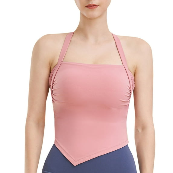 Ramiter Bras for Women Yoga Sports Bras for Women,Comfortable Wirefree Post-Surgery Bra L,Pink