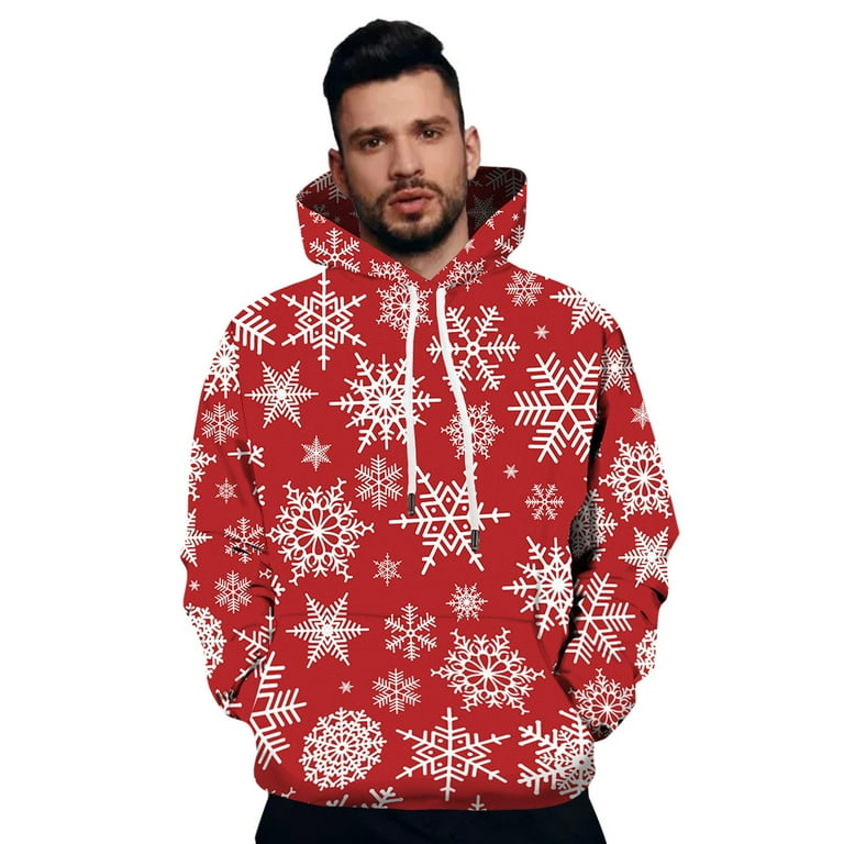 Ramiter Christmas Hoodies for Men,Autumn Winter Leisure Travel