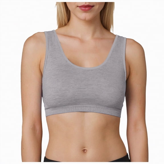 Ramiter Cotton Bras for Women Womens' Sports Bra Longline Wirefree Padded with Medium Support(Grey,3XL)