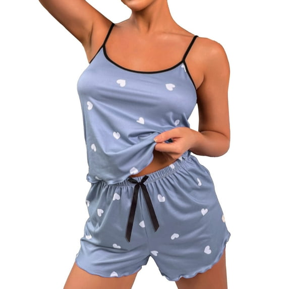 Ramiter Flannel Pajamas Women Women's Satin Short Sleeve V-Neck Pajama Set S,Grey