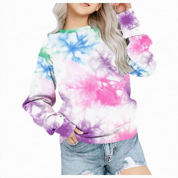 Ramiter Girls Sweatshirt Sweatshirt Back to School Outfit Oversized Pullover First Day of School Graphic Tee Tops(Multicolour,7-8 Years)