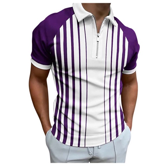 Ramiter Golf Shirts for Men Golf Polo Shirts for Men Short Sleeve Golf Shirts Performance Golf Polos Purple,2XL