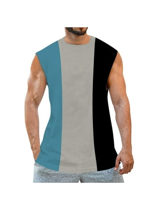 ZUEVI Men's Muscular Cut Open Sides Tank Tops Bodybuilding T